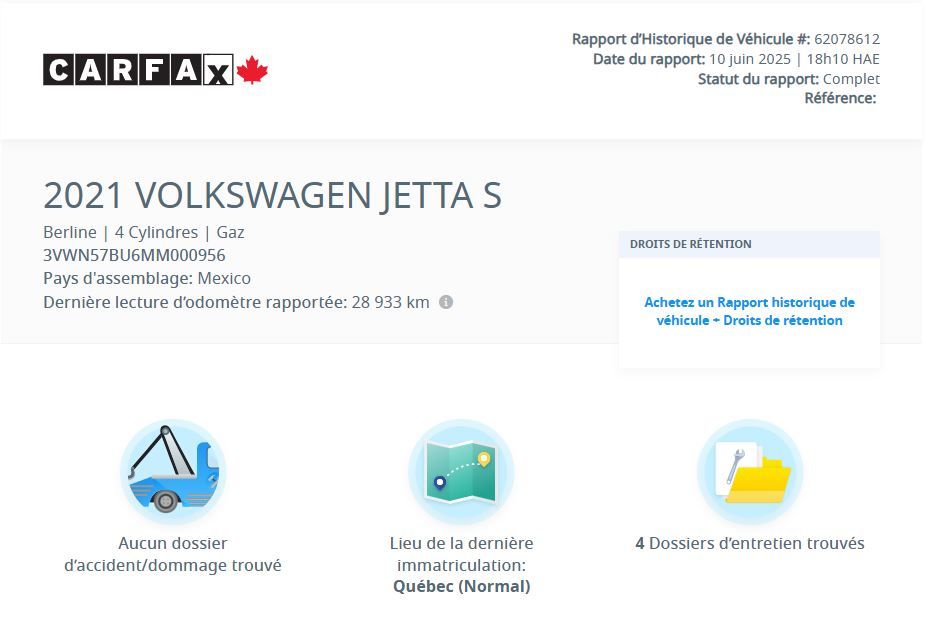 Volkswagen Jetta Comfortline CARPLAY | CAMÉRA | BLUETOOTH | BAS KM! 2021 Comfortline CARPLAY | CAMÉRA | BLUETOOTH | BAS KM!