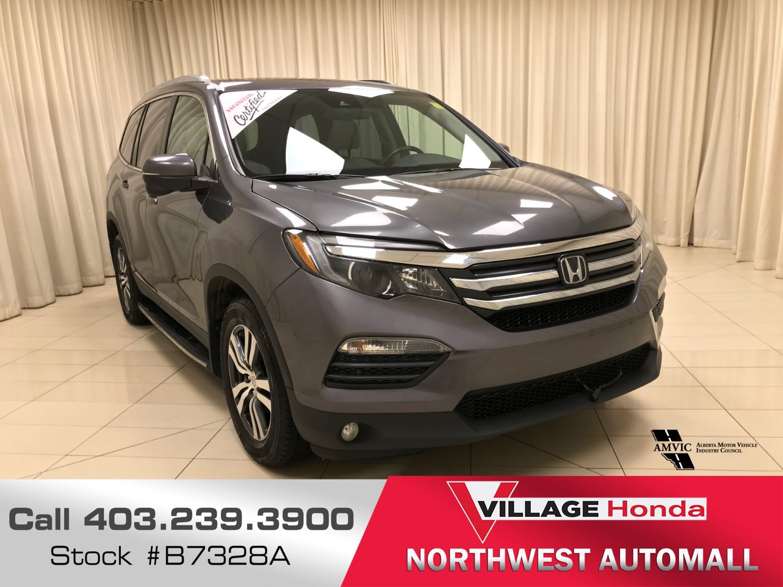 Village Honda | Used 2016 Honda Pilot EX-L NAVI 4WD B7328A ...