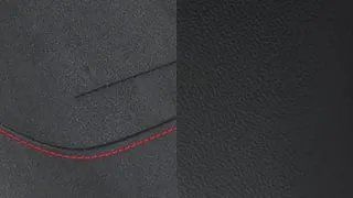 CLE Cabriolet - Cuir ARTICO noir avec piqûres rouges MICROCUT Microfibre (651A)