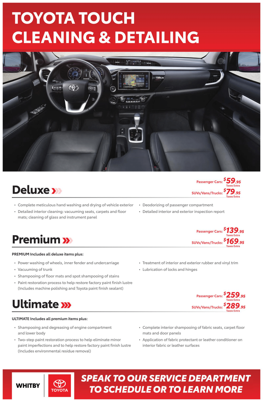 Cleaning and Detailing Services | Whitby Toyota Company in Whitby, Ontario