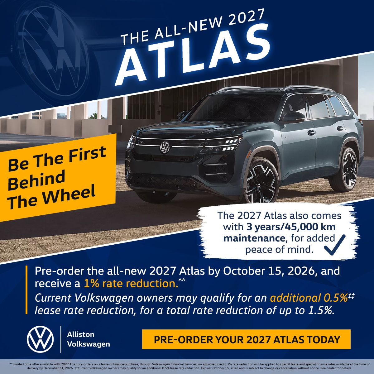 Alliston VW slide 2027 Atlas Pre-Order