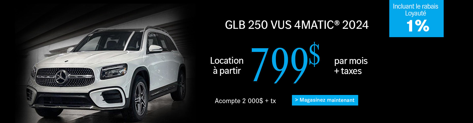 GLB 250 SUV 2024 partir de 799$