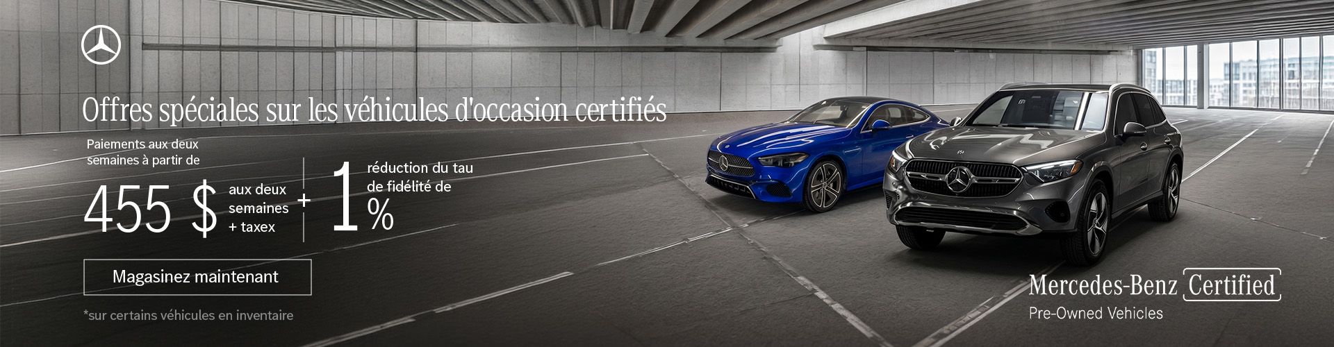 Offres speciales d'occasion certifies