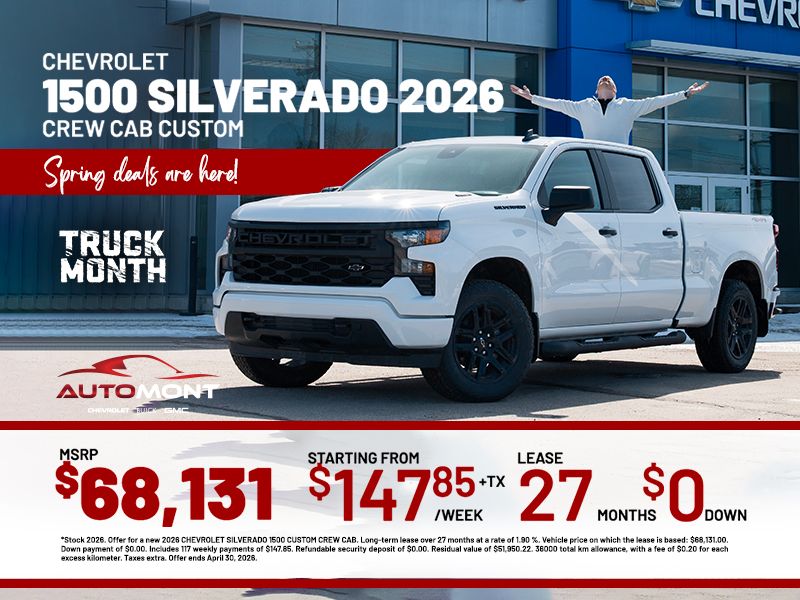 Chevrolet 1500 Silverado Custom Crew Cab 2026