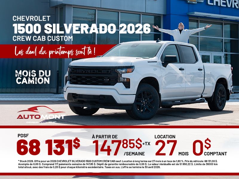 Chevrolet 1500 Silverado Custom Crew Cab 2026