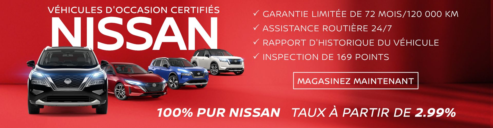 VÉHICULE D'OCCASION CERTIFIÉS NISSAN
