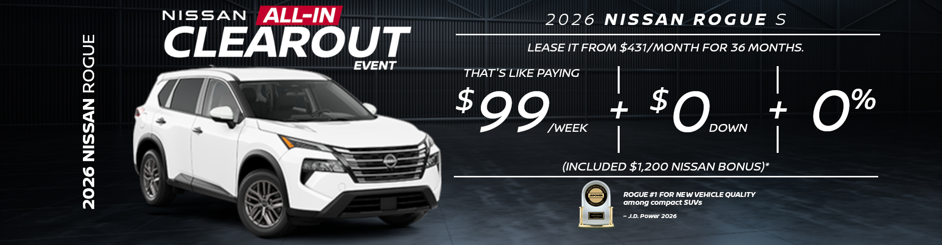 2026 ROGUE S AWD LEASE OFFER