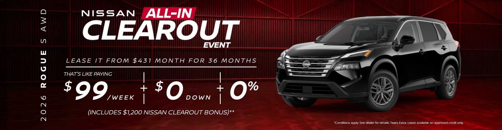 2026 ROGUE S AWD LEASE OFFER