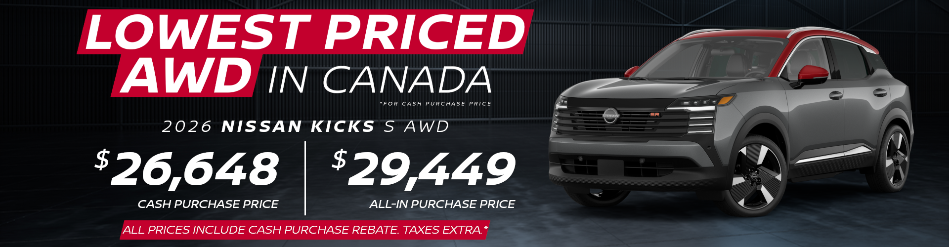 2026 KICKS S AWD OFFER