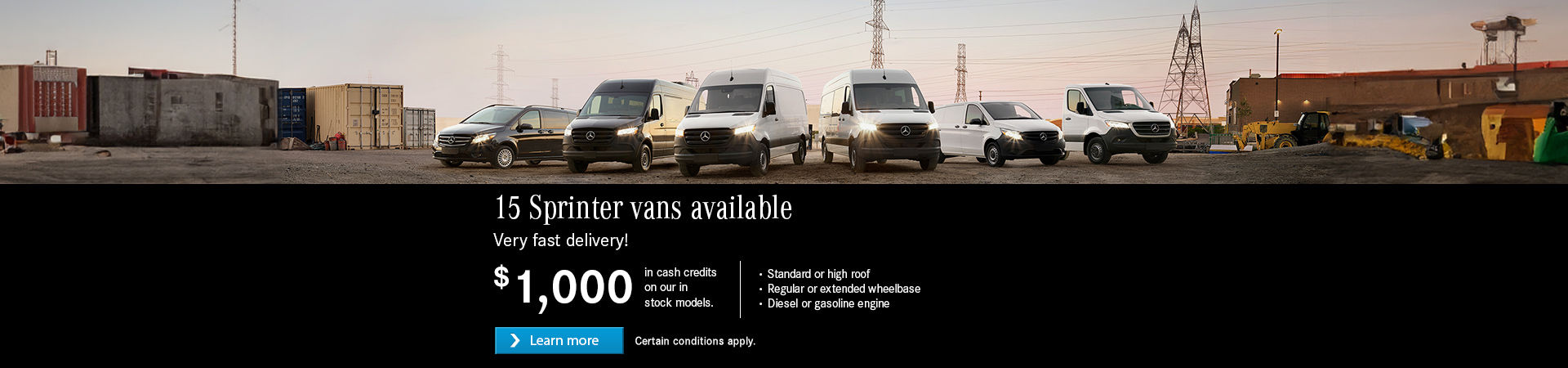 15 Sprinter Vans Available