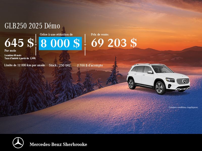 VUS GLB250 2025 Démo