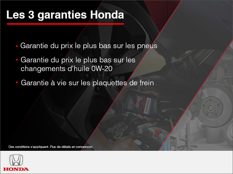 Les 3 garanties Honda