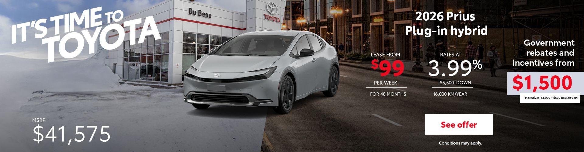 2026 Prius Hybride branchable SE