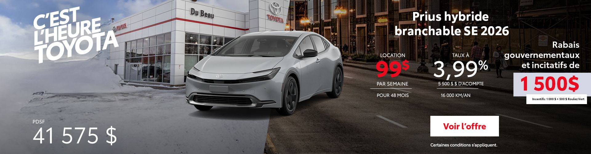 Prius Hybride branchable SE 2026