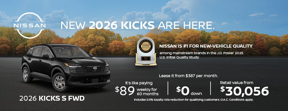 2026 Kicks $89/weekly