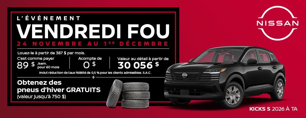 Vendredi fou - Kicks S 2026