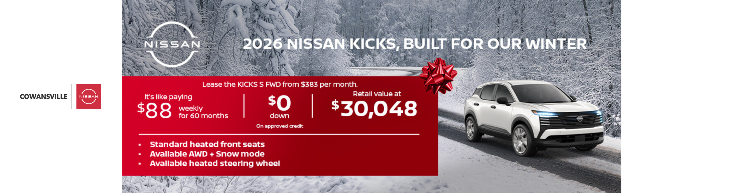 2026 Kicks - 88$/weekly