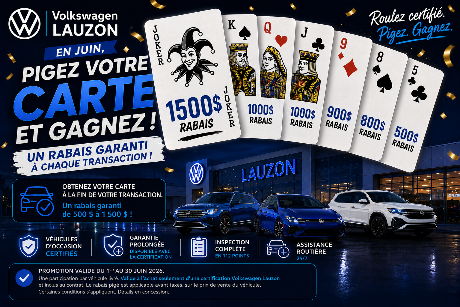 Piges votre carte et gagnez - Promo occasion de juin