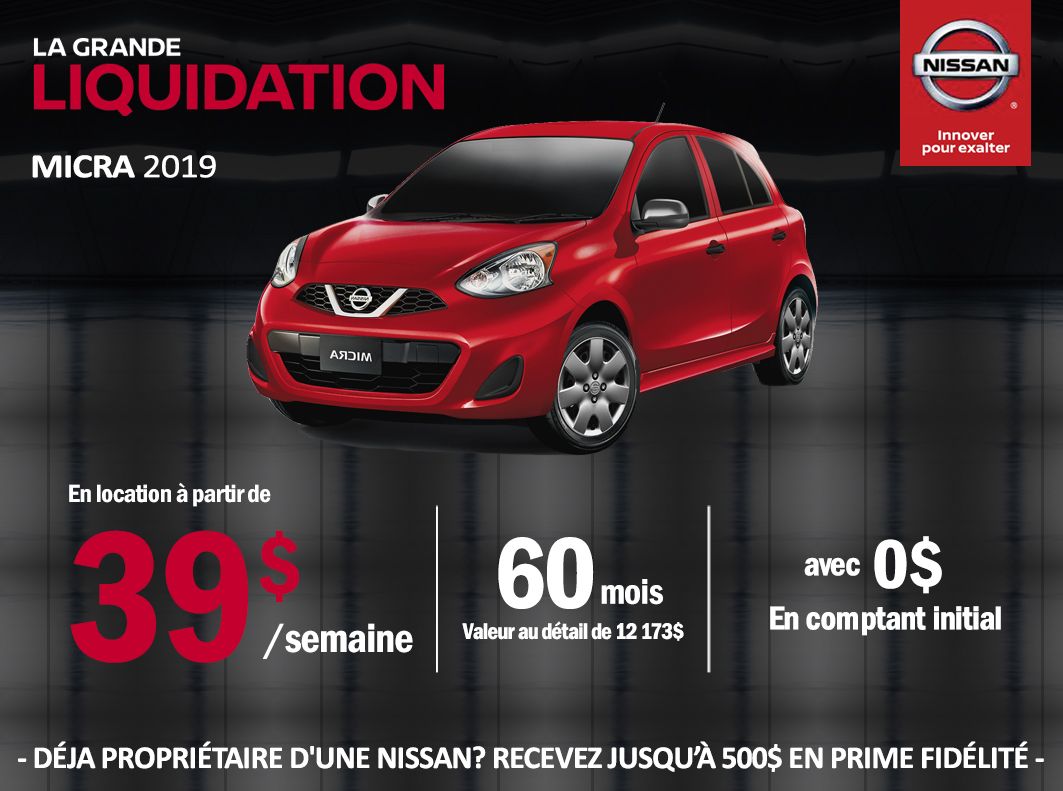 Promotion Nissan Micra 2019 | Longueuil Nissan à Longueuil ... Promotion Nissan Micra 2019 | Longueuil Nissan à Longueuil ...
