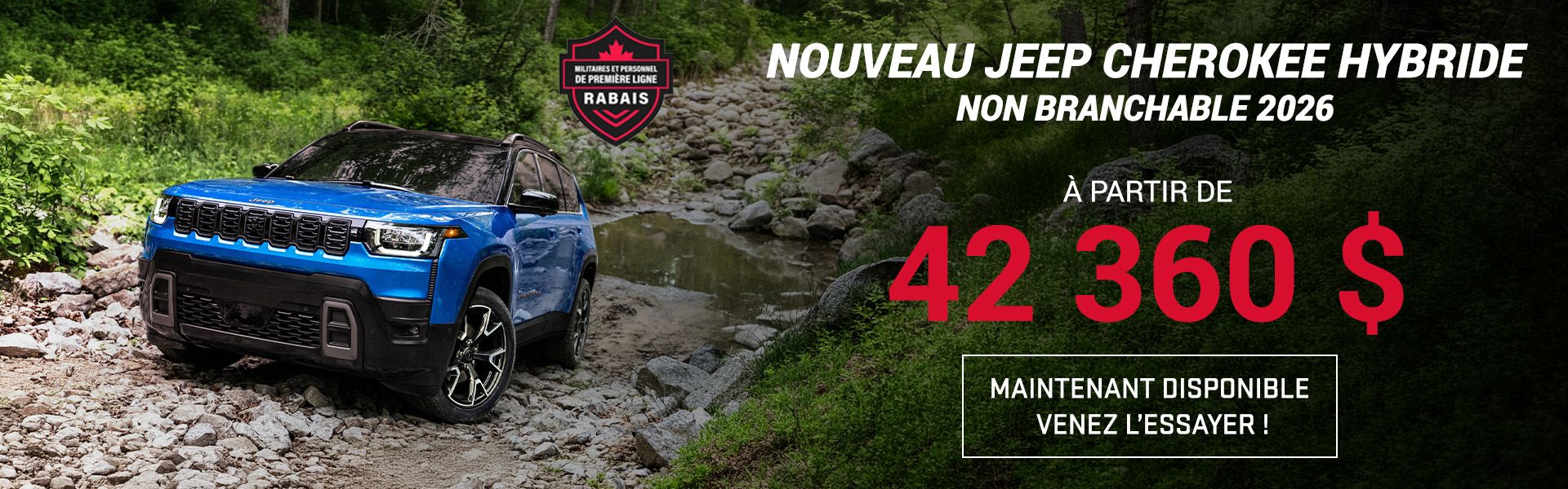 Jeep Cherokee Hybride Non branchable 2026