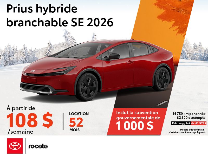 Prius Hybride Branchable SE 2026