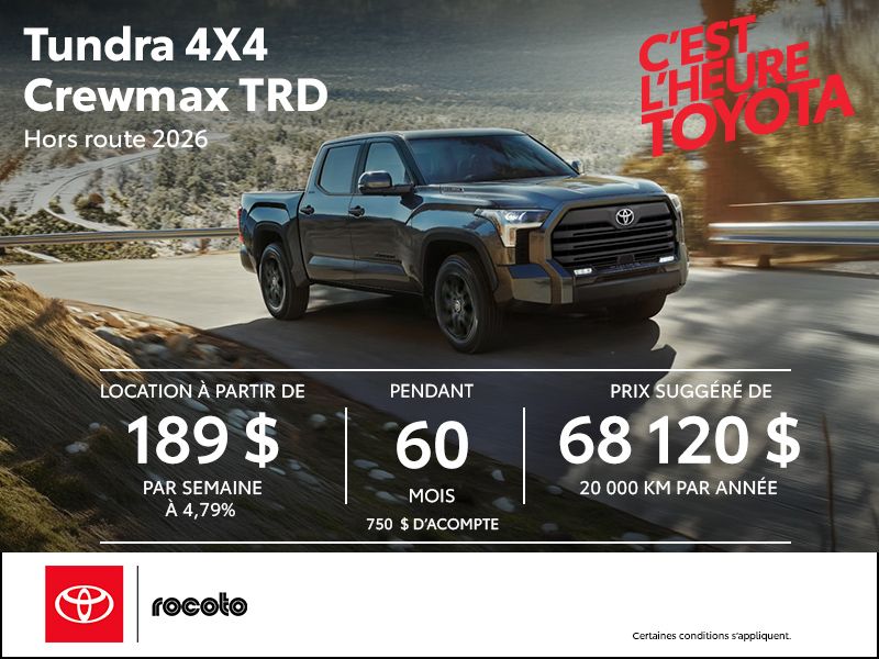 Tundra CrewMax TRD hors route 2026