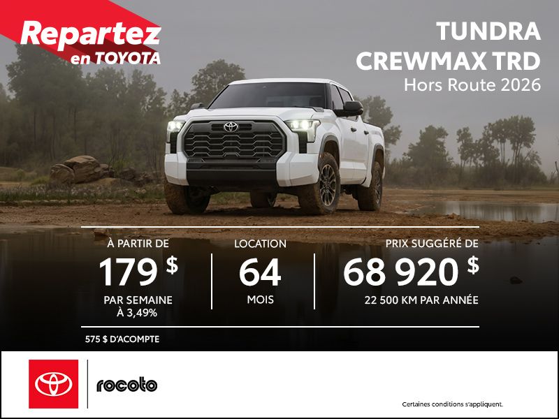 Tundra 4X4 CrewMax TRD Hors Route 2026