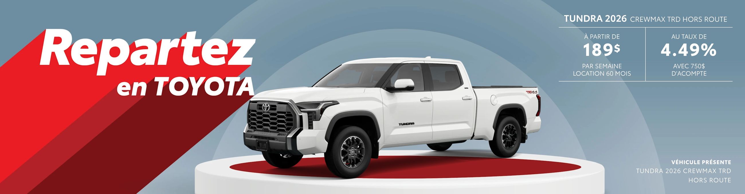 Tundra 2026 Crewmax TRD Hors Route