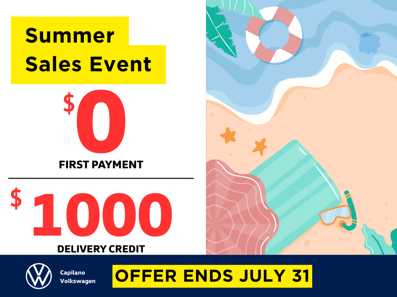 Summer Sales Event | $0 First Payment or $1,000 Delivery Credit