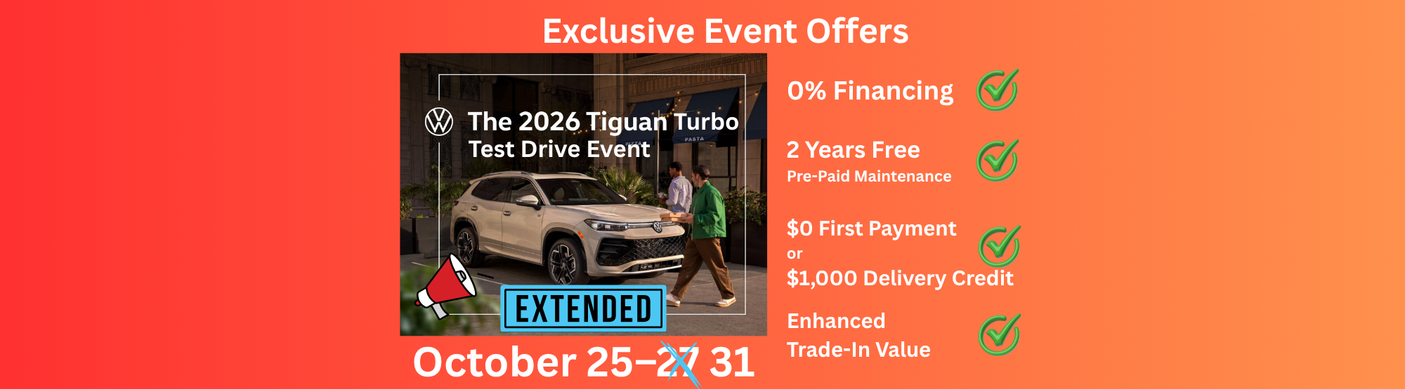 Tiguan Turbo Test Drive Event — October 25–31