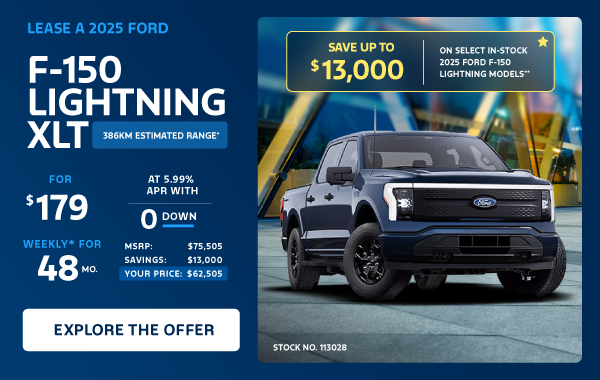Lease a 2025 Ford F-150 Lightning XLT 4X4 SuperCrew for $179 weekly*