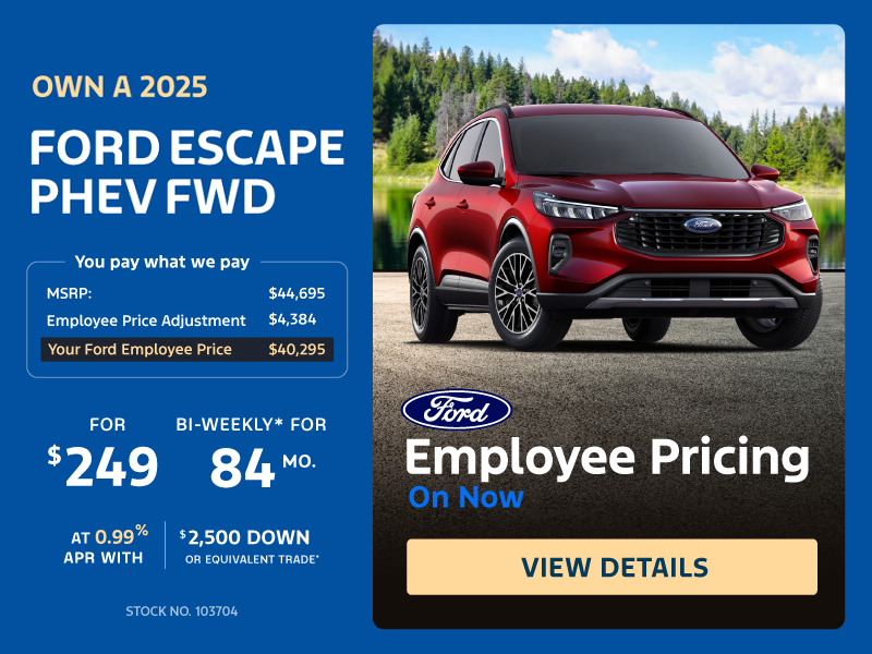 Own a 2025 Ford Escape PHEV FWD for $249 bi-weekly*