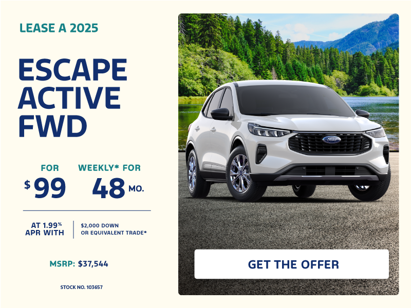 Lease a 2025 Ford Escape Active FWD for $99 weekly*