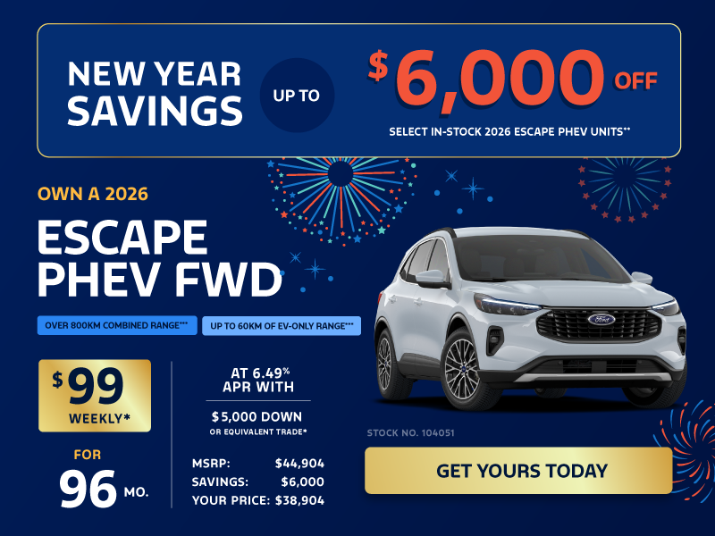 Own a 2026 Ford Escape PHEV FWD for $99 weekly*