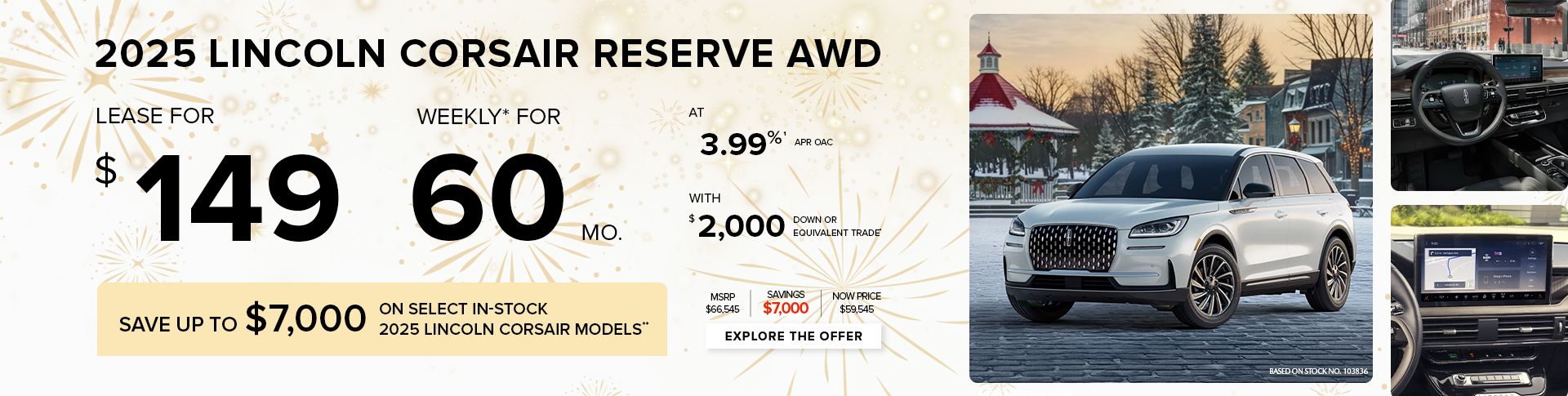 Lease a 2025 Lincoln Corsair Reserve AWD for $149 weekly*