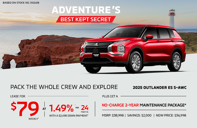Own a 2025 Mitsubishi Outlander ES S-AWC for as low as $79 weekly*
