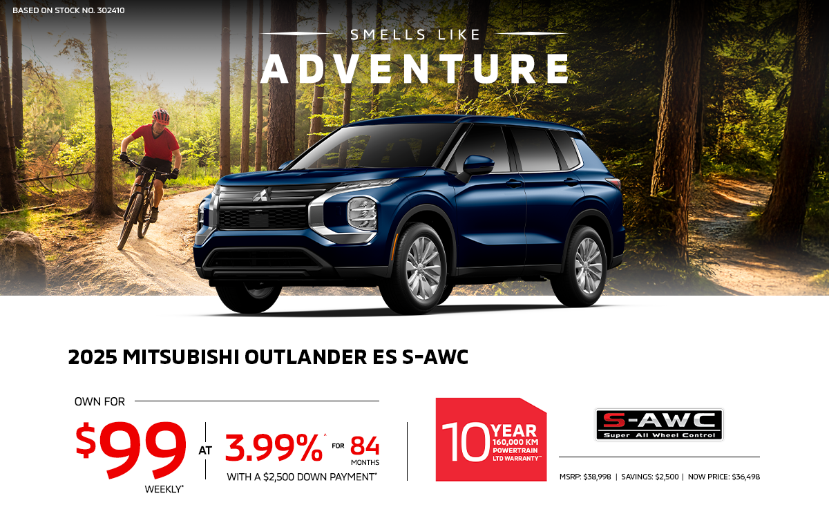 Own a 2025 Mitsubishi Outlander ES S-AWC for as low as $99 weekly*
