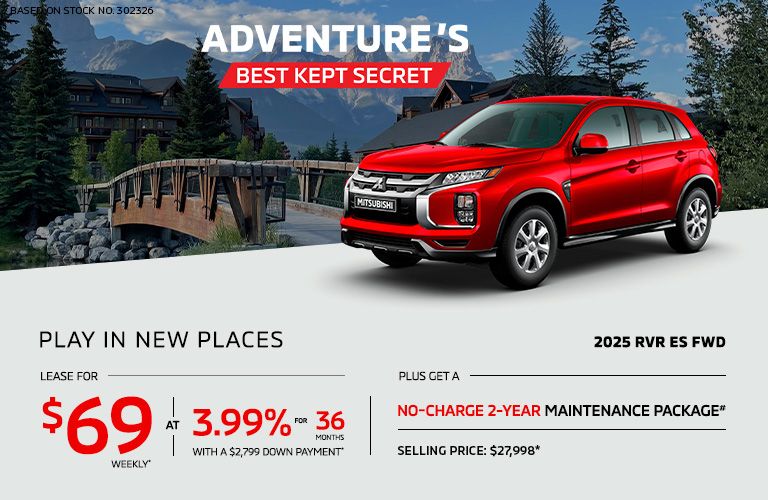 Lease a 2025 Mitsubishi RVR ES FWD for as low as $69 weekly*