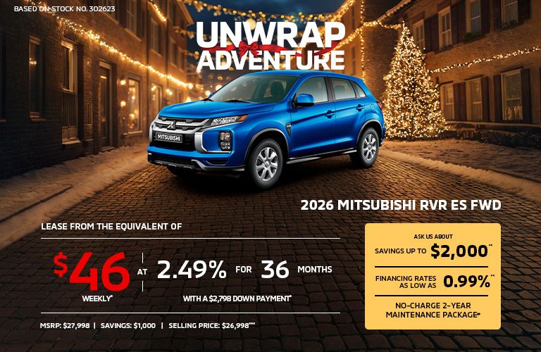 Lease a 2026 Mitsubishi RVR ES FWD for as low as $46 weekly*