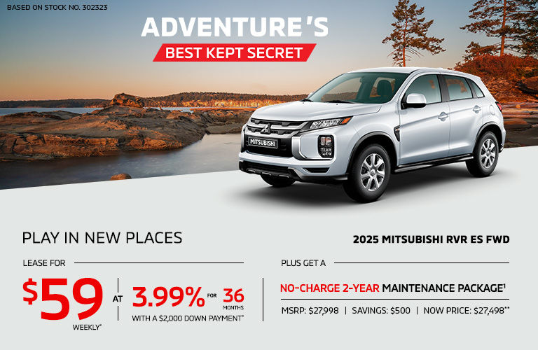 ease a 2025 Mitsubishi RVR ES FWD for as low as $59 weekly*
