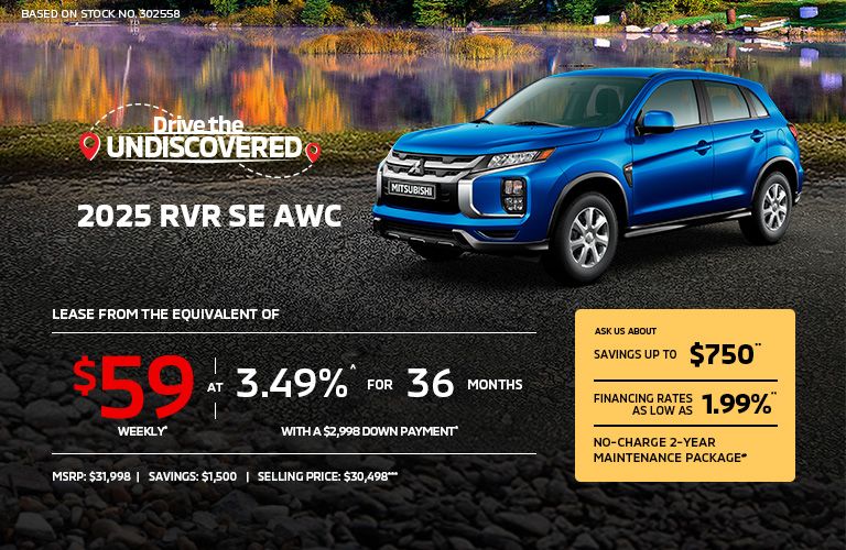 Lease a 2025 Mitsubishi RVR SE AWC for as low as $59 weekly*