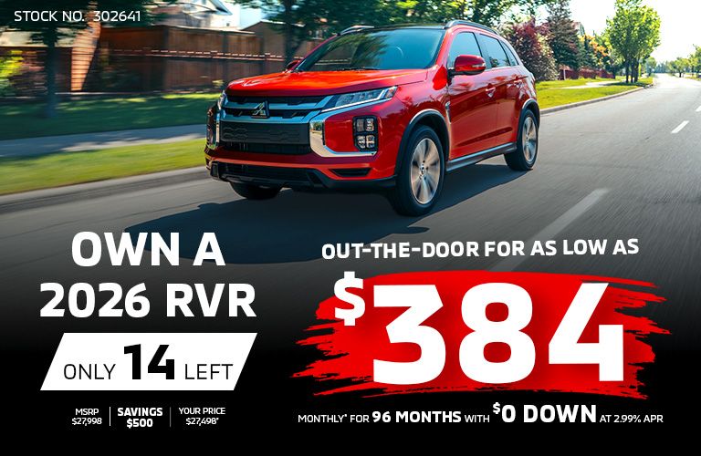 14 Left! Own a 2026 Mitsubishi RVR for as low as $384 monthly*