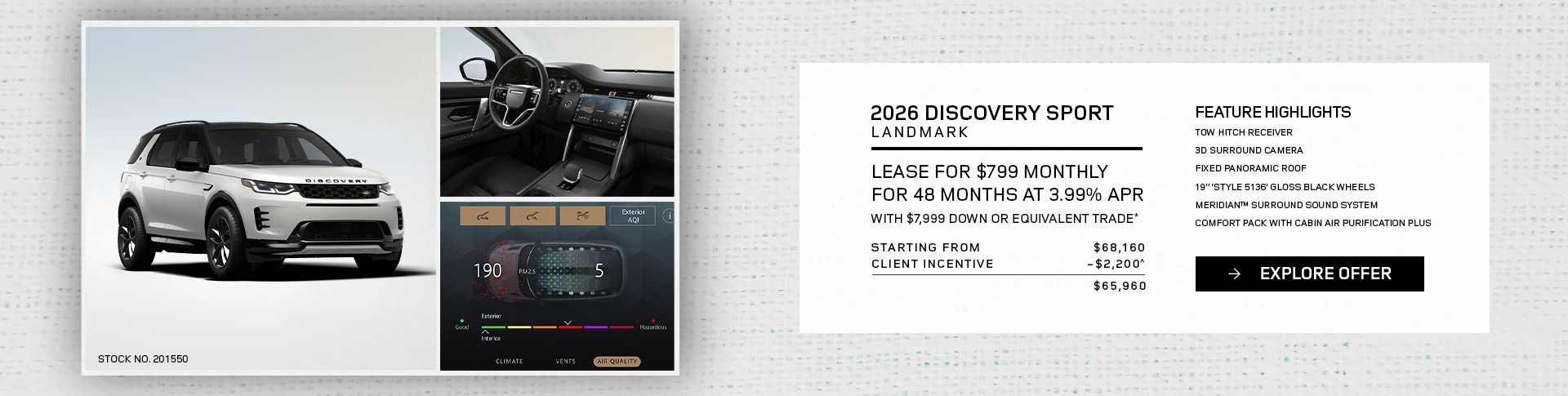 Lease a 2026 Discovery Sport Landmark for $799 monthly*