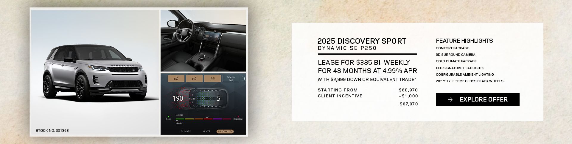 Lease a 2025 Discovery Sport Dynamic SE for $385 bi-weekly*