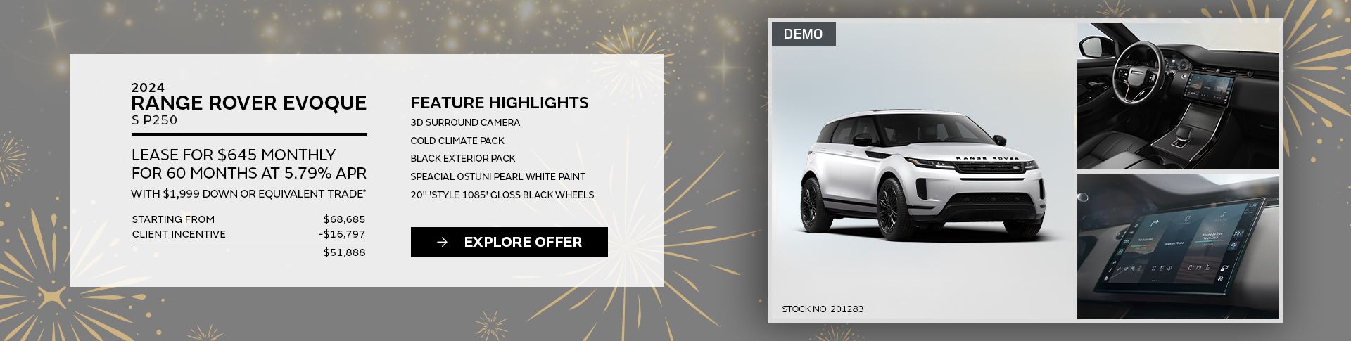 Lease a 2024 Range Rover Evoque S P250 AWD for $645 monthly*