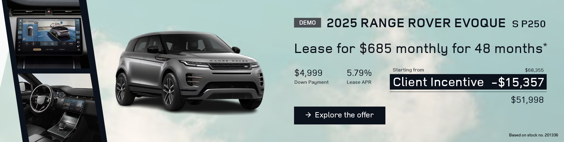 Lease a 2025 Range Rover Evoque S P250 for $685 monthly*