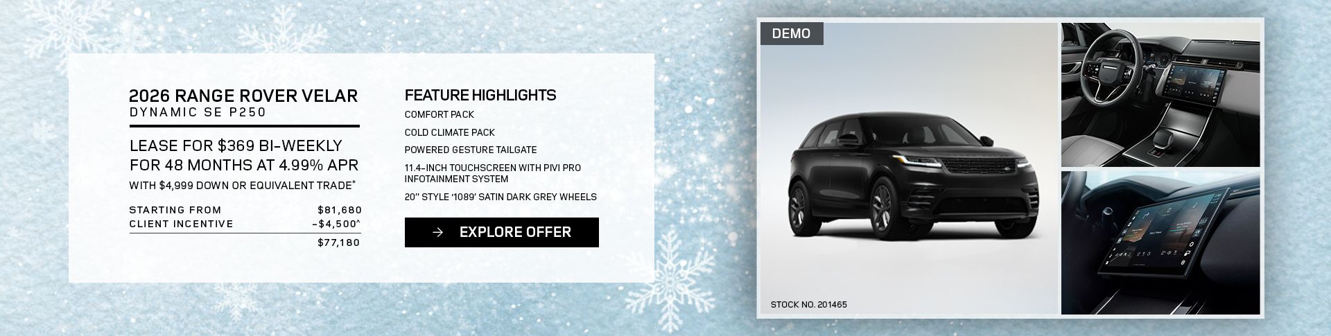 Lease a 2026 Range Rover Velar Dynamic SE P250 for $369 bi-weekly*