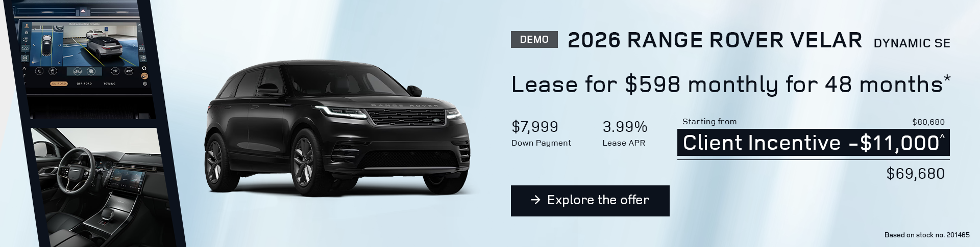 Lease a 2026 Range Rover Velar Dynamic SE for $598 monthly*