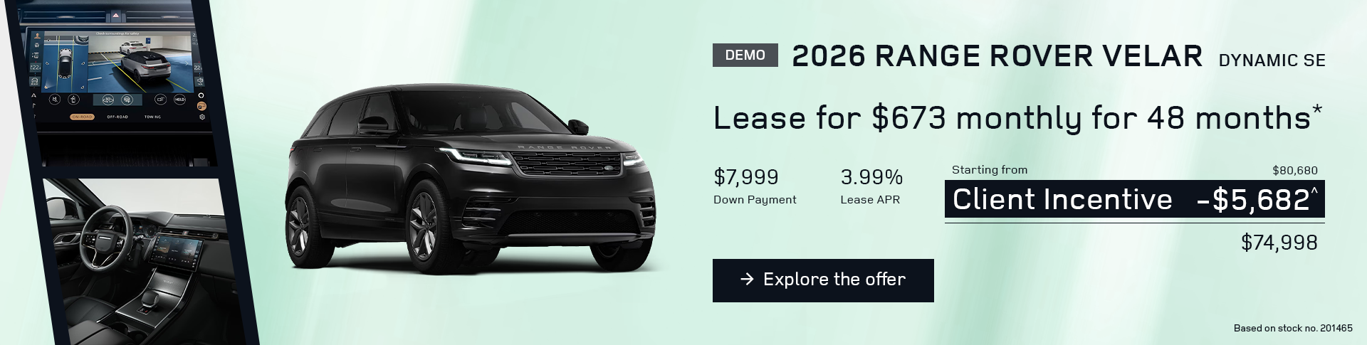 Lease a 2026 Range Rover Velar Dynamic SE for $673 monthly*