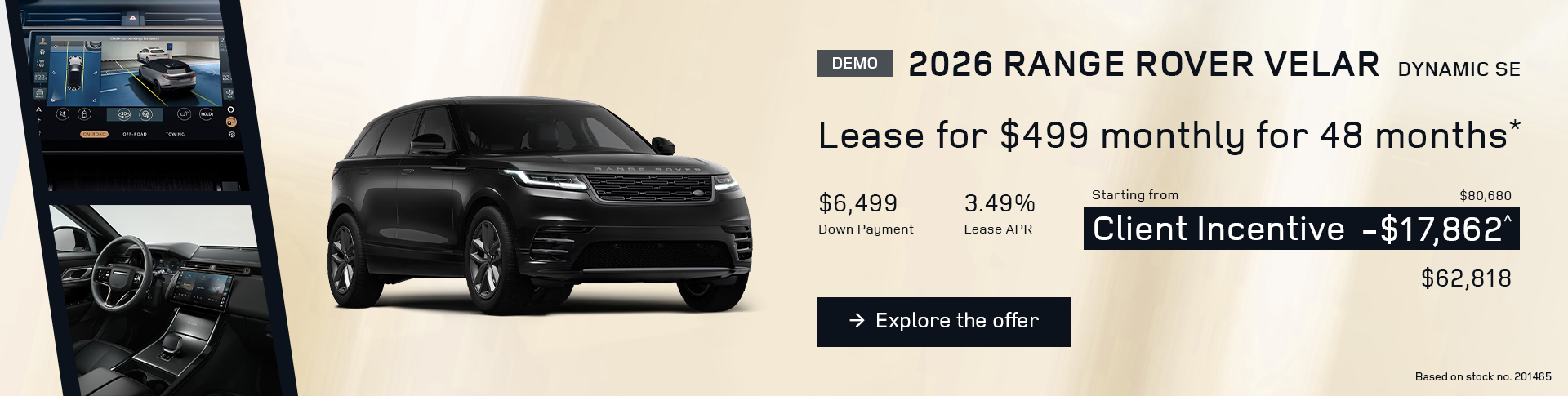 Lease a 2026 Range Rover Velar Dynamic SE for $499 monthly*